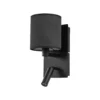 Lindby aplique de pared Aiden, 30 cm, negro, brazo de lectura LED, E14