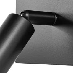 Lindby aplique de pared Aiden, 30 cm, negro, brazo de lectura LED, E14
