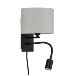 Lindby aplique de pared Florens, negro, lámpara de lectura LED, 23,5 cm