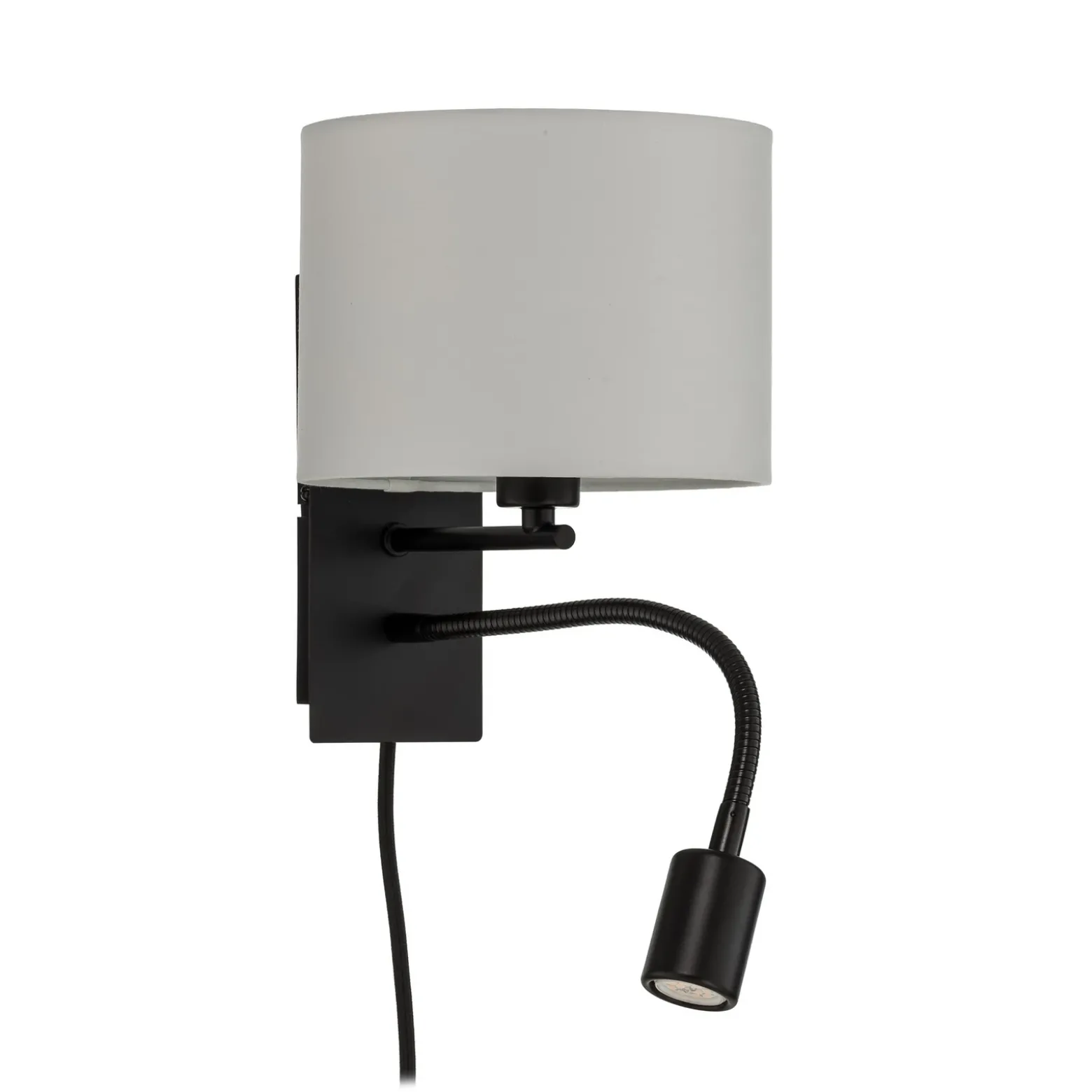 Lindby aplique de pared Florens, negro, lámpara de lectura LED, 23,5 cm