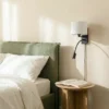 Lindby aplique de pared Florens, negro, lámpara de lectura LED, 23,5 cm