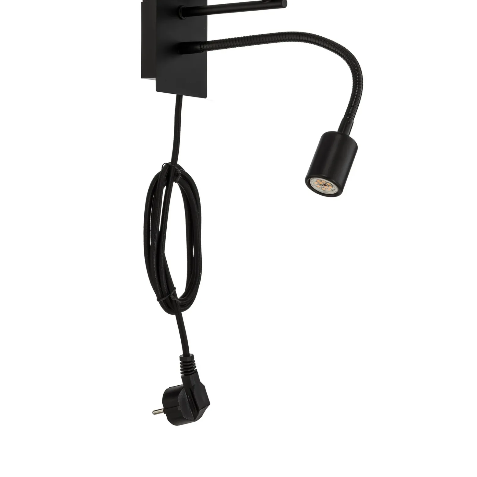 Lindby aplique de pared Florens, negro, lámpara de lectura LED, 23,5 cm