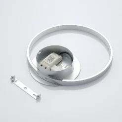 Lindby aplique de pared LED Anays, Ø 32 cm, cromo/claro, plástico