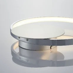 Lindby aplique de pared LED Anays, Ø 32 cm, cromo/claro, plástico