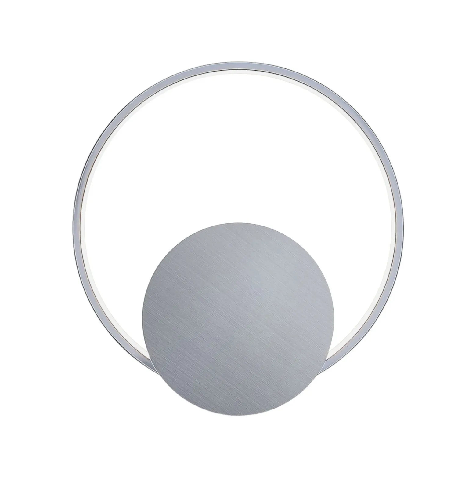 Lindby aplique de pared LED Anays, Ø 32 cm, cromo/claro, plástico