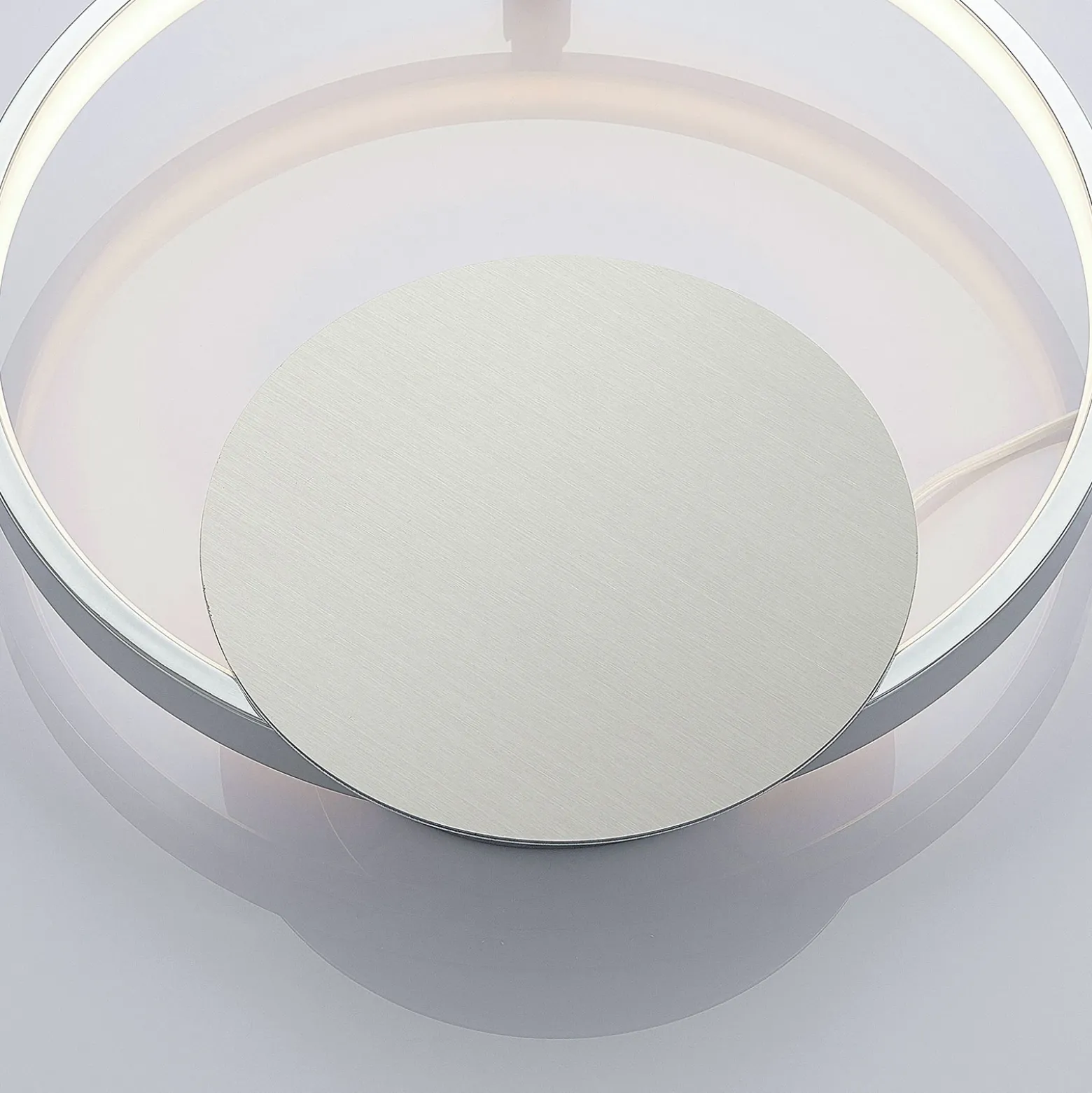 Lindby aplique de pared LED Anays, Ø 32 cm, cromo/claro, plástico