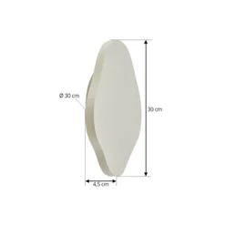 Lindby aplique de pared LED Nielson, beige, yeso, 30 cm de altura