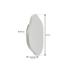 Lindby aplique de pared LED Nielson, blanco, yeso, 30 x 30 cm