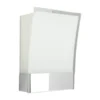 Lindby Aplique de pared Malthe, altura 27 cm, cromo, vidrio, metal