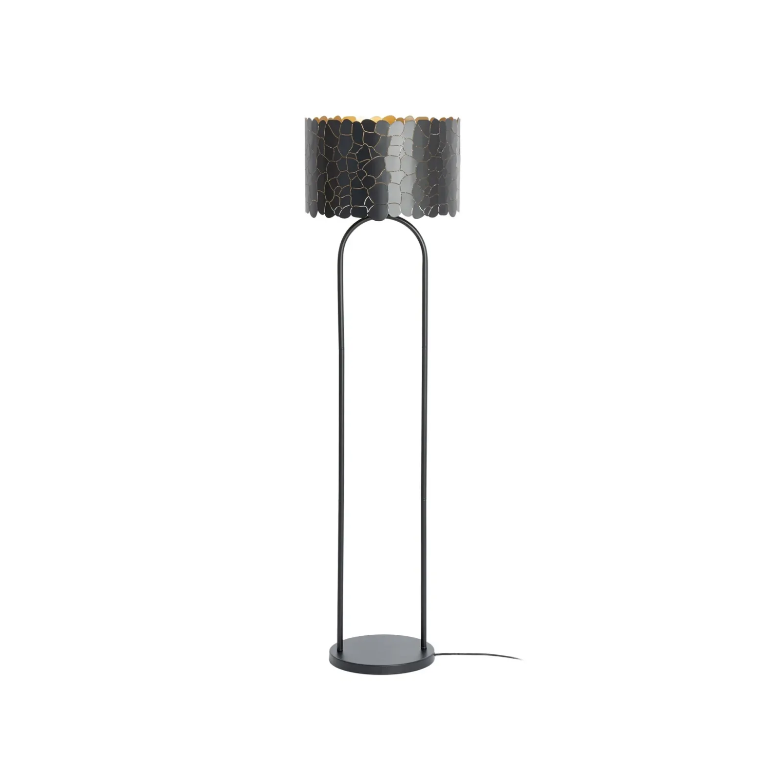 Lindby Aralena lámpara de pie, negro/oro, altura 143,5 cm