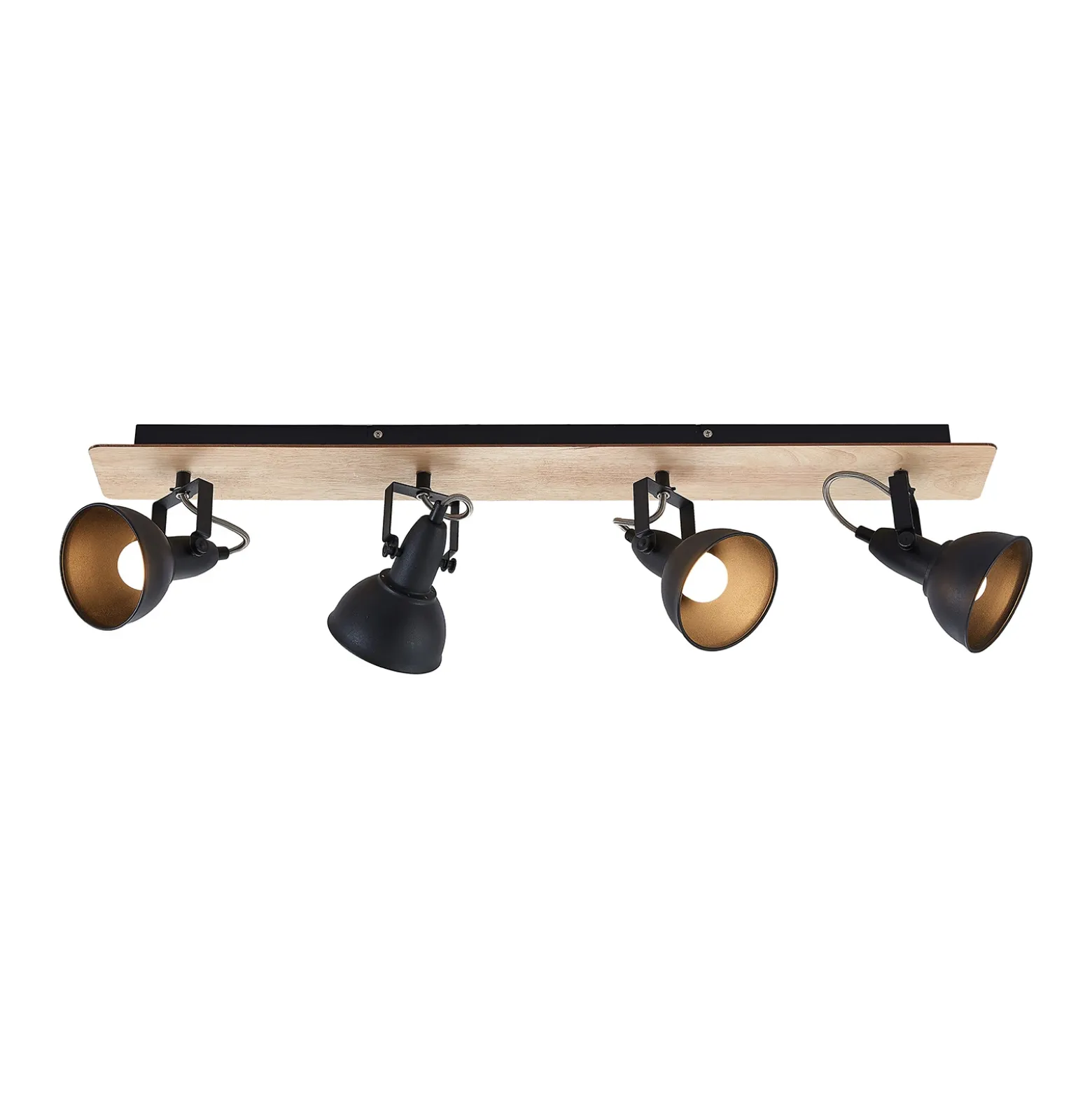 Lindby Aylis lámpara de techo, 4 luces, 82 cm, negro, madera, E14