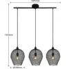 Lindby Benja lámpara colgante, 3 luces, negro