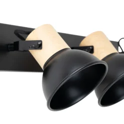 Lindby Bosko foco, negro, 3 luces, alargado