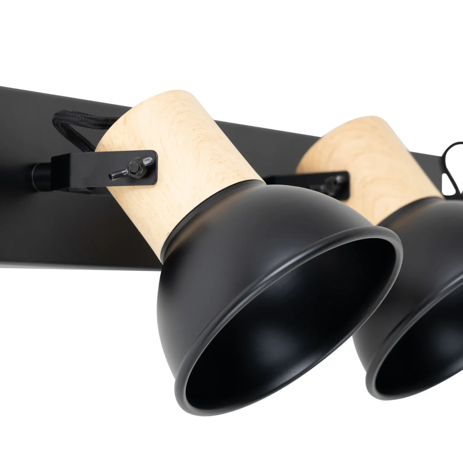 Lindby Bosko foco, negro, 3 luces, alargado