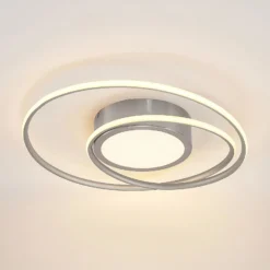 Lindby Bovia plafón LED, CCT, atenuable, níquel