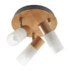 Lindby ceiling spotlight Christoph, 20 cm, 3 luces, madera, rondel