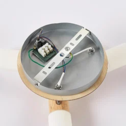 Lindby ceiling spotlight Christoph, 20 cm, 3 luces, madera, rondel