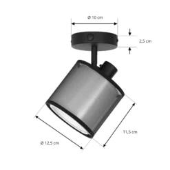 Lindby Chizoma downlight de techo 1 luz pantalla de tela