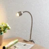 Lindby Djamila lámpara de pinza LED, níquel satinado