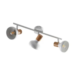 Lindby downlight de techo Fridolin, 50cm, 3 luces, blanco, metal