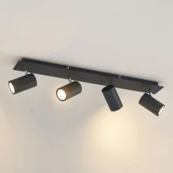 Lindby downlight de techo Joffrey, 70 cm, negro, 4 luces, GU10