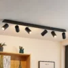 Lindby downlight de techo Joffrey, 116 cm, negro, 6 luces, GU10