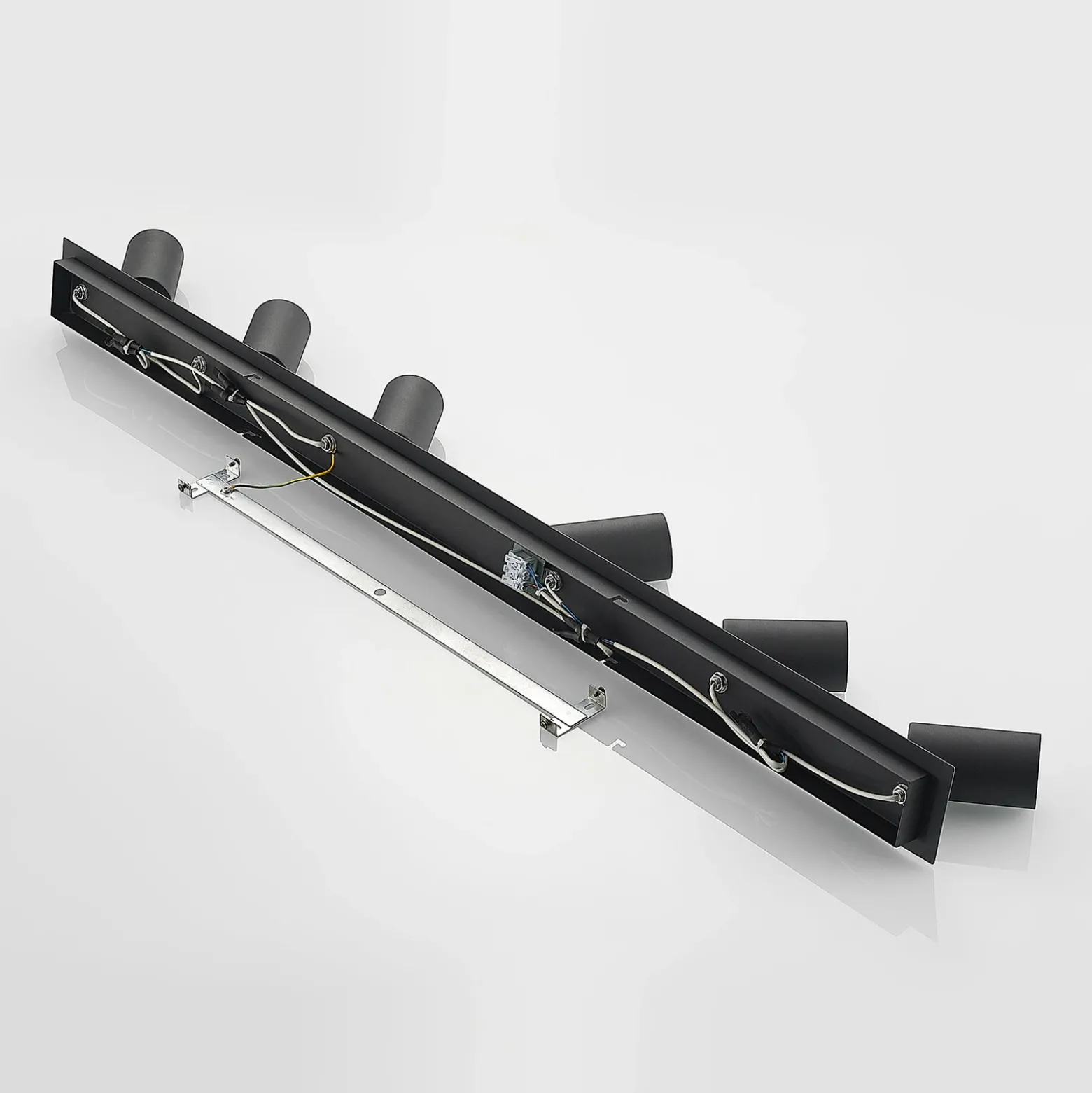 Lindby downlight de techo Joffrey, 116 cm, negro, 6 luces, GU10
