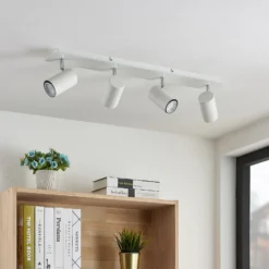 Lindby downlight de techo Joffrey, 70 cm, blanco, 4 luces, GU10