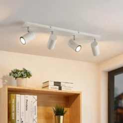 Lindby downlight de techo Joffrey, 70 cm, blanco, 4 luces, GU10