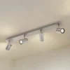 Lindby downlight de techo Joffrey, 80 cm, níquel, 4 luces, GU10