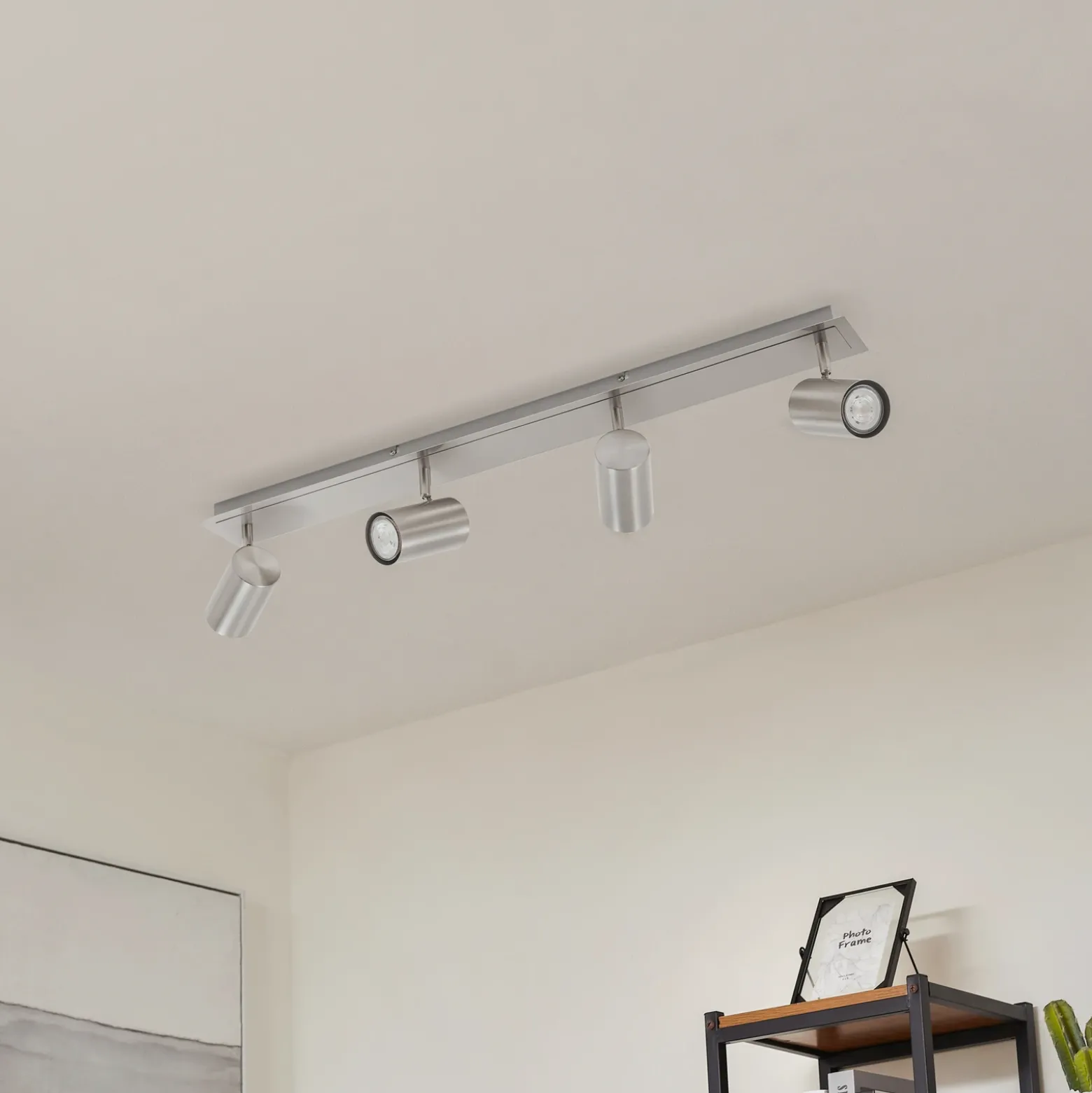 Lindby downlight de techo Joffrey, 80 cm, níquel, 4 luces, GU10