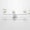 Lindby downlight de techo Jorell, blanco, 55 cm, 3 luces, metal, GU10