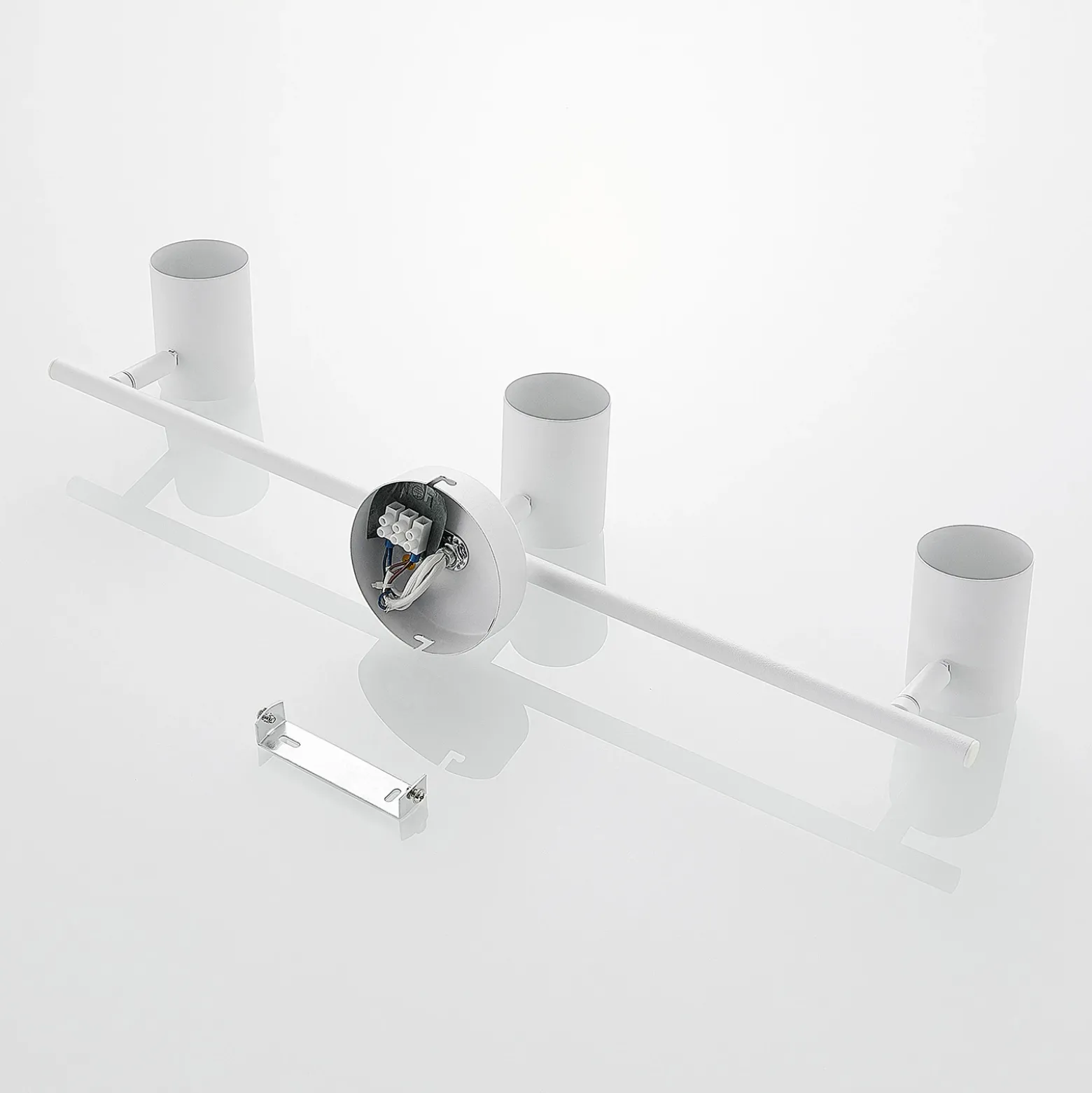 Lindby downlight de techo Jorell, blanco, 55 cm, 3 luces, metal, GU10