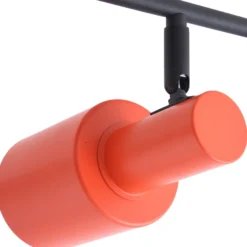 Lindby downlight de techo Ovelia, naranja/negro, 4 luces, E27