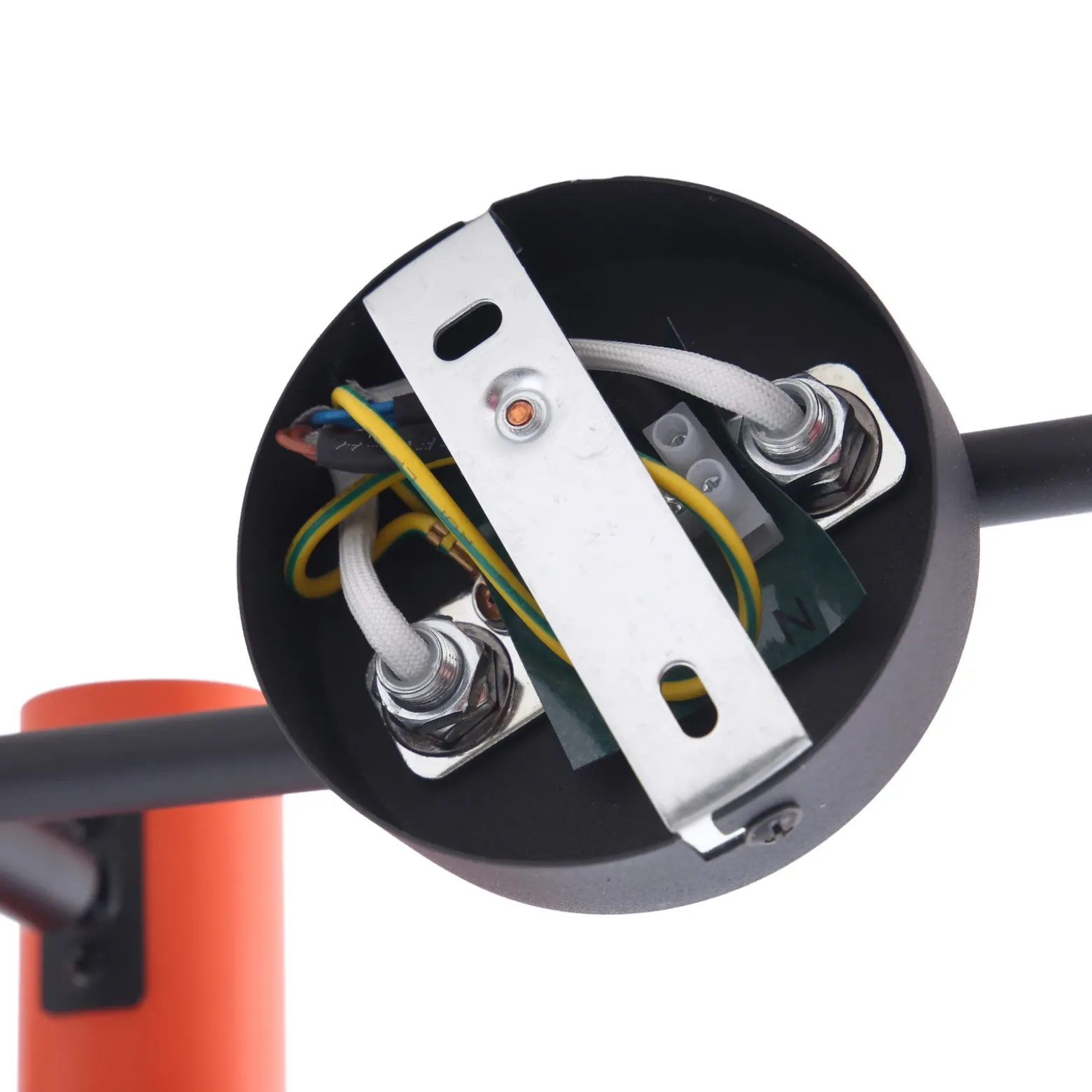 Lindby downlight de techo Ovelia, naranja/negro, 4 luces, E27