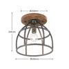 Lindby downlight de techo Rutger, Ø 34 cm, madera, jaula, E27