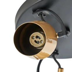 Lindby downlight de techo Sylveria, 3 luces, negro/oro, hierro