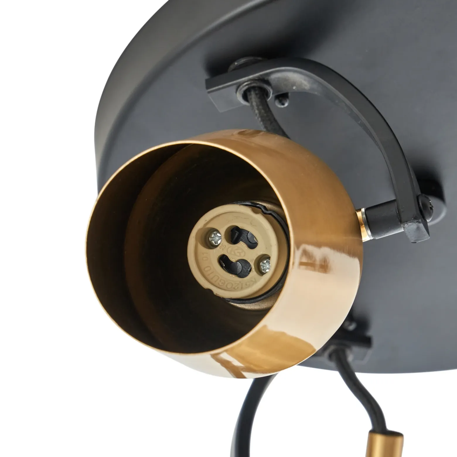Lindby downlight de techo Sylveria, 3 luces, negro/oro, hierro