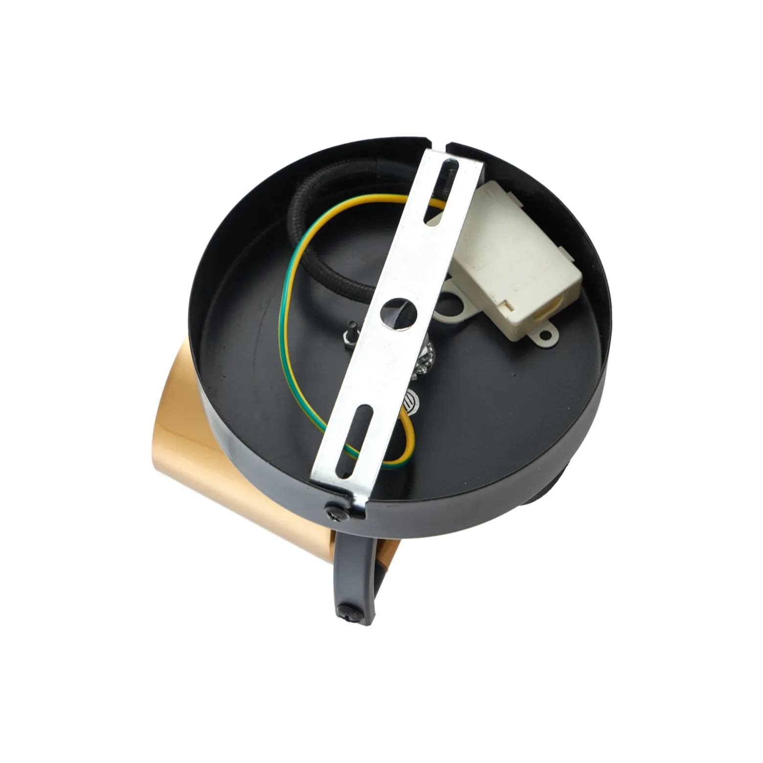 Lindby downlight de techo Sylveria, 1 luz, negro/oro, hierro