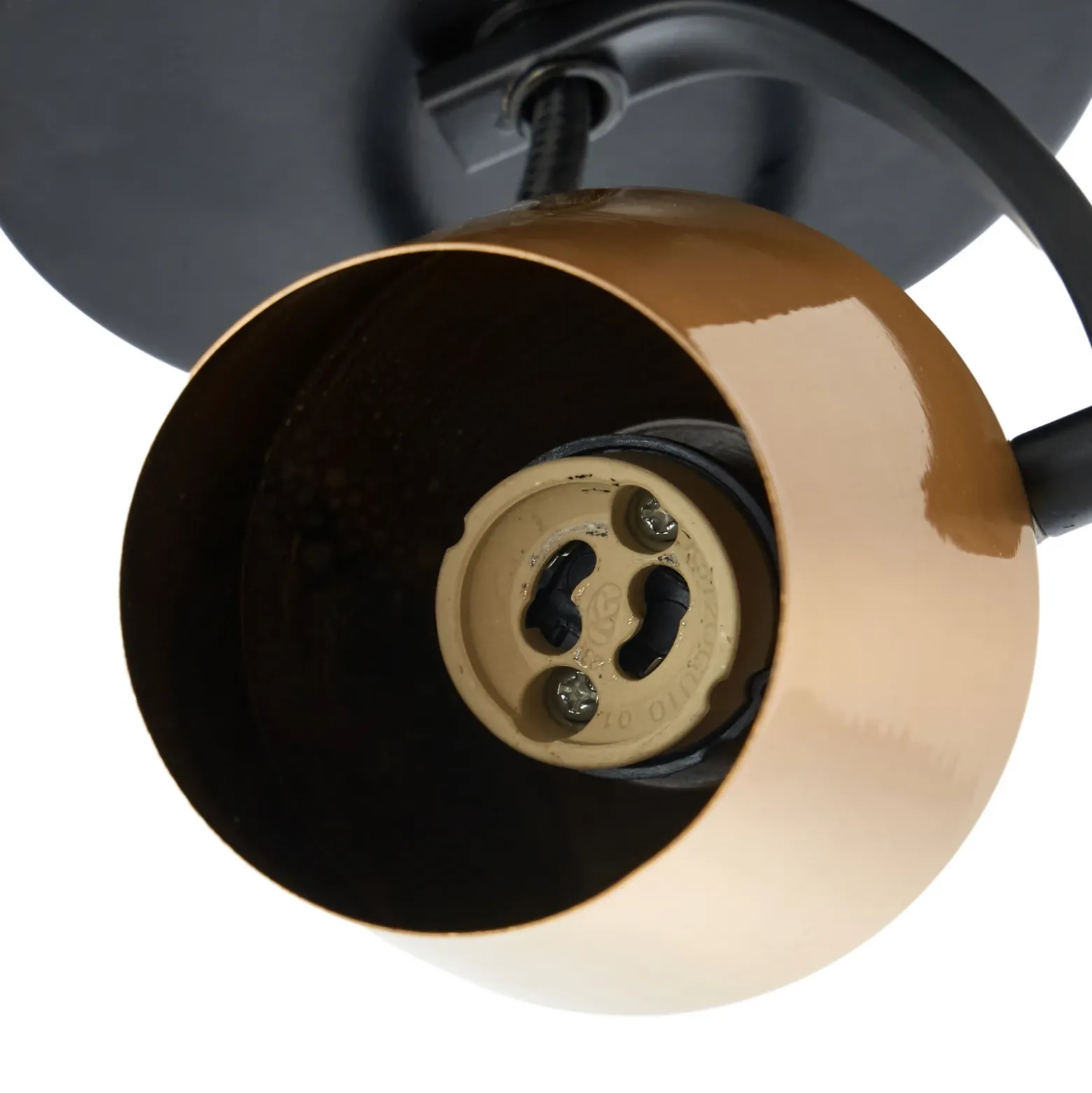 Lindby downlight de techo Sylveria, 1 luz, negro/oro, hierro