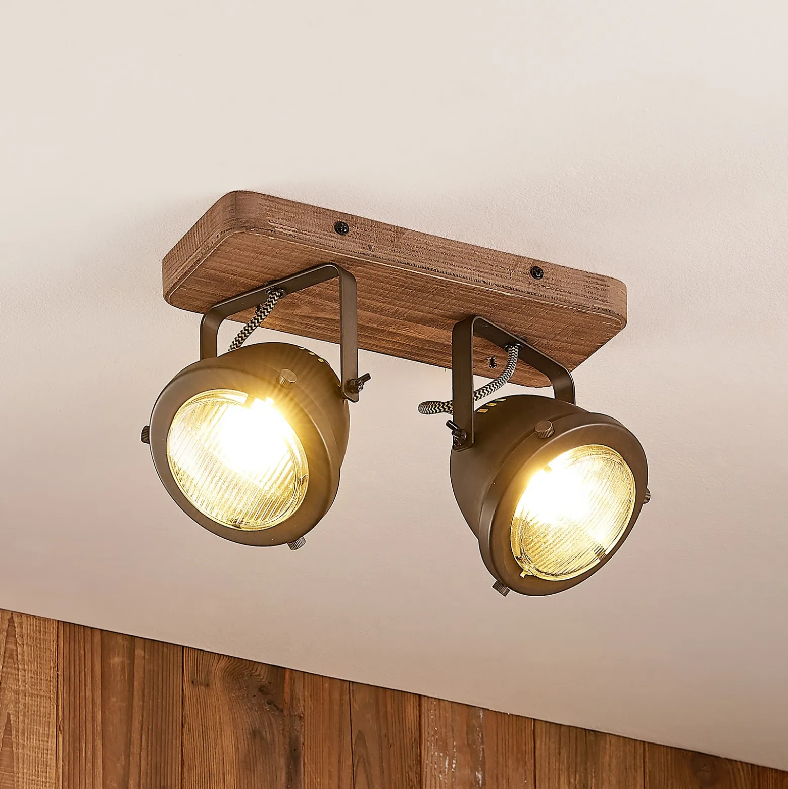 Lindby downlight Farovi, negro, 27 cm, 2 luces, GU10