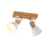 Lindby Downlight Merela, blanco, 28 cm, 2 luces, madera, E14