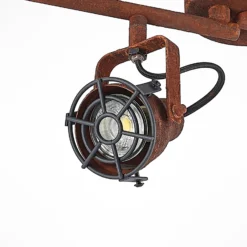 Lindby downlight Scabra, 63 cm, marrón óxido, 4 luces, metal