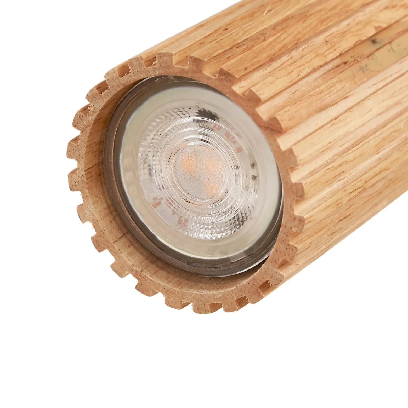 Lindby Downlight Stralino, 4 luces, longitud 60 cm, madera