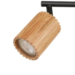 Lindby Downlight Stralino, 4 luces, longitud 60 cm, madera
