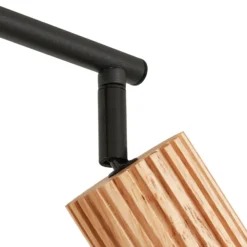 Lindby Downlight Stralino, 4 luces, longitud 60 cm, madera