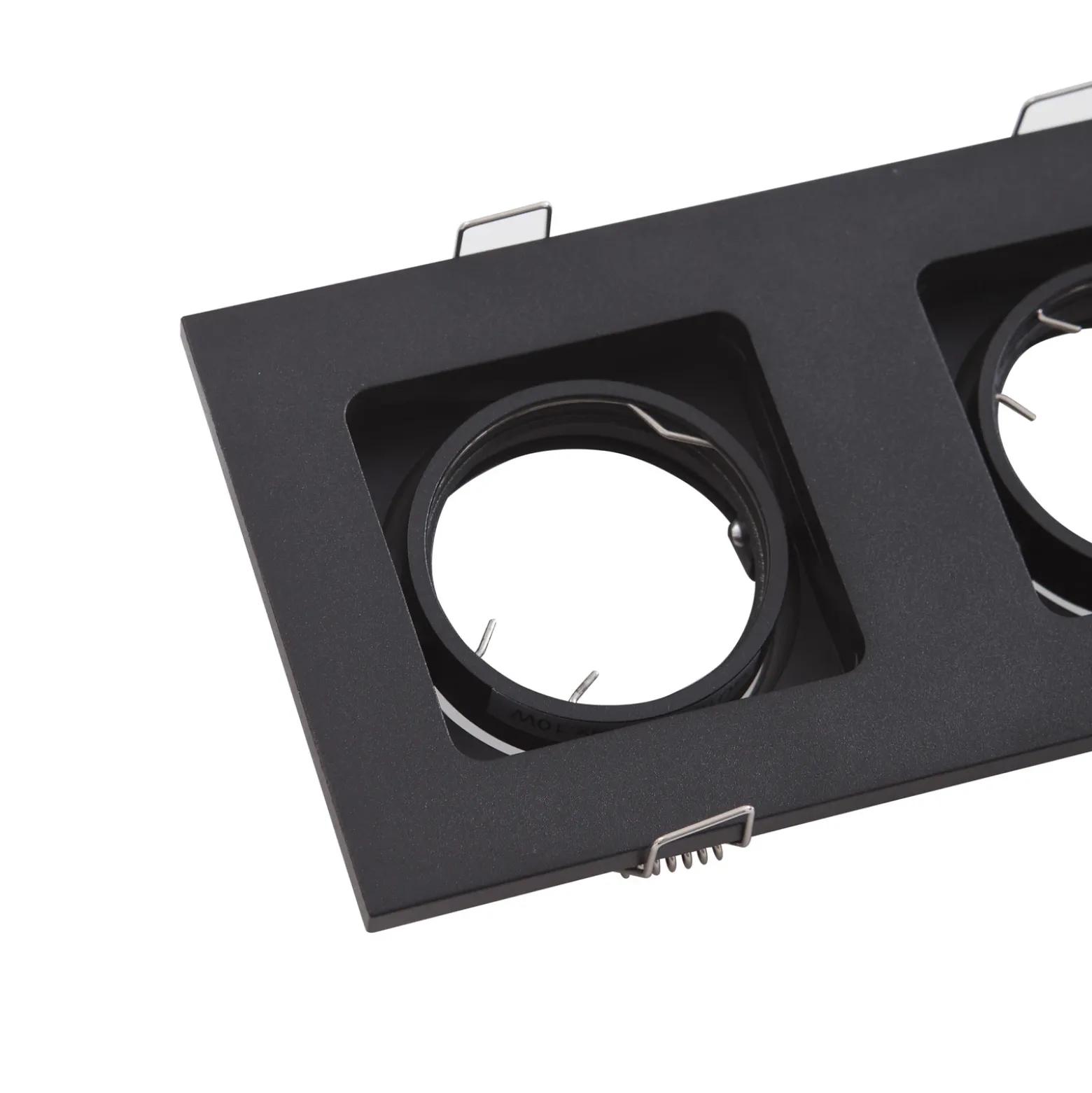 Lindby Downlight Thorid, negro, 19 x 10 cm, 2 luces, GU10