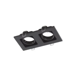Lindby Downlight Thorid, negro, 19 x 10 cm, 2 luces, GU10