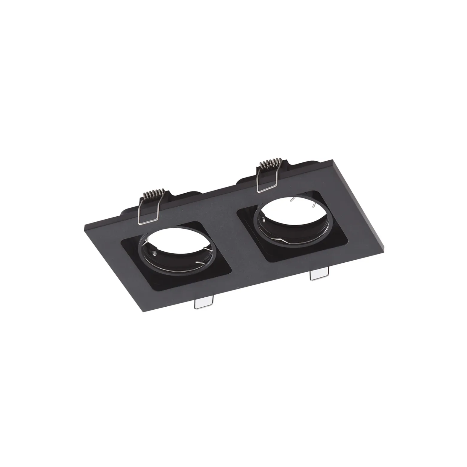 Lindby Downlight Thorid, negro, 19 x 10 cm, 2 luces, GU10
