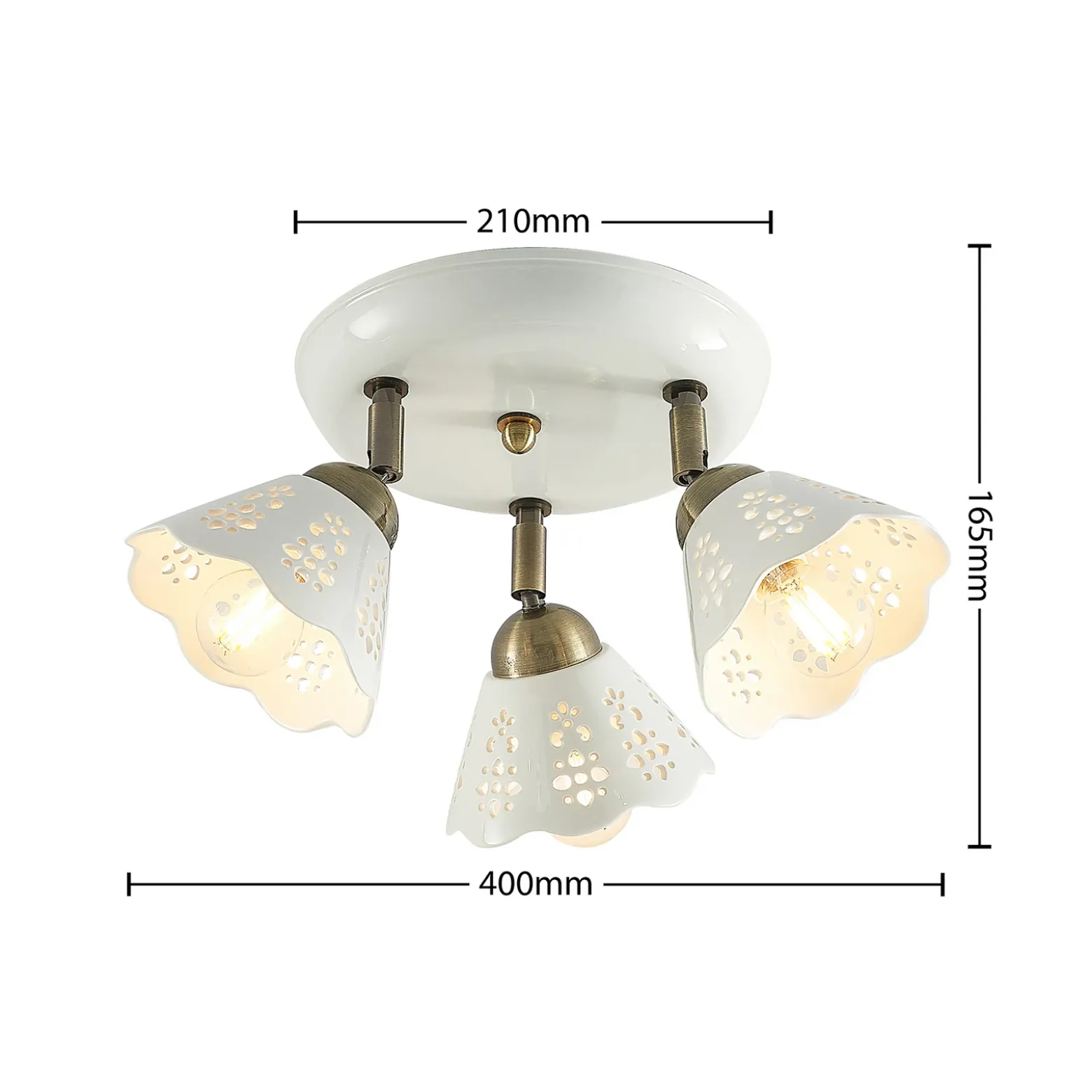 Lindby Efgenia foco de techo, 3 luces